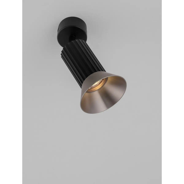 Sufitowa lampa z regulacją MARENZO LE45607 czarna brązowa