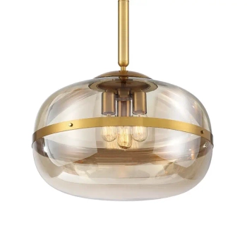 Wisząca lampa retro Nottingham QN-NOTTINGHAM-3P-AB złoty przezroczysty