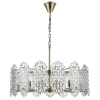 Wisząca lampa glamour Porthos POR1575 kryształowa na łańcuchu mosiądz