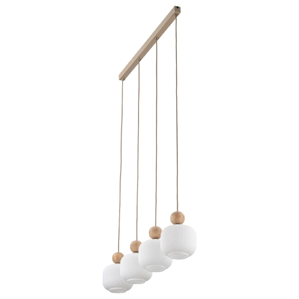 Lampa wisząca nad stół Ballo 11051 podłużna na belce biały beżowy