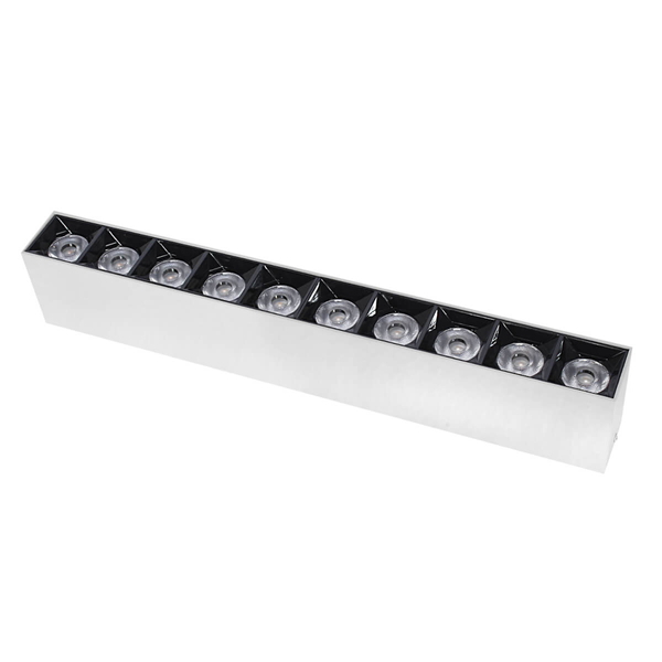 Prostokątna lampa natynkowa 1063 Domeno LED 30W 3000K oczka do pokoju biała