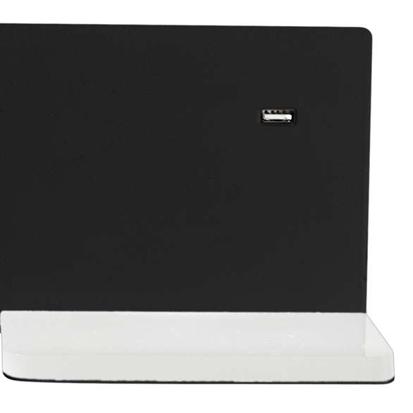 Kinkiet LAMPA ścienna SHELF ML6344 Milagro metalowa OPRAWA półka LED 11W 4000K z portem USB czarna