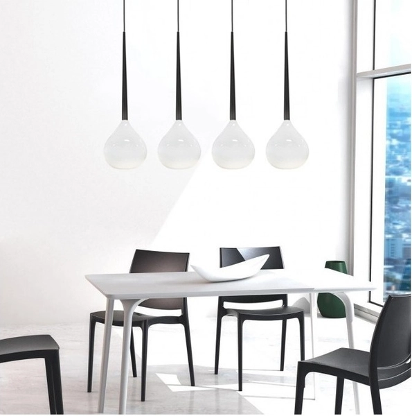 Kuchenna lampa wisząca Aga AZ1068 Azzardo szklana nad wyspę biała czarna