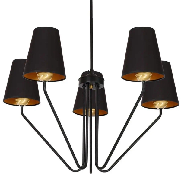 Abażurowa lampa wisząca VICTORIA BLACK MLP4913 tkaninowa czarna