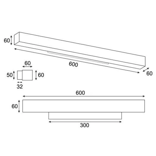 Prostokątny kinkiet natynkowy Lupinus 6115D01203-1 Elkim LED 8W 4000K liniowy