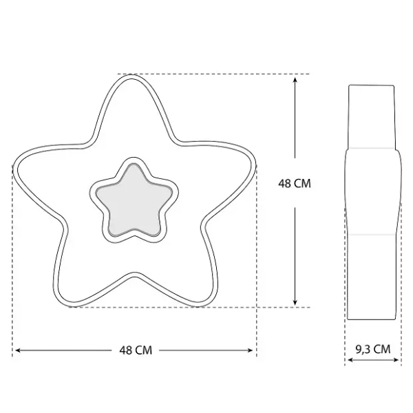 Plafon dziecięcy 408 LED 36W 3000-6500K gwiazda z pilotem niebieska