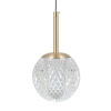 Kryształowa wisząca lampa Padri PND-40827-1-HBR-CL kula glamour złota