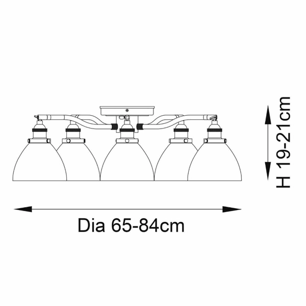 Szklana lampa sufitowa Hansen 97248 Endon mosiądz przezroczysta
