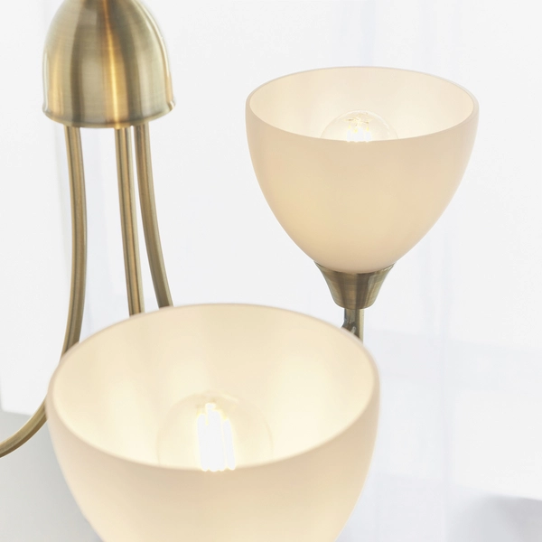 Lampa wisząca Alton 1805-3AN Endon potrójny szklany kielich mosiądz