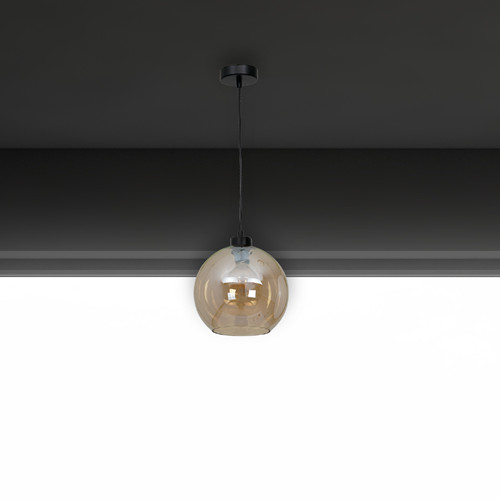 Loftowa LAMPA wisząca SOFIA MLP6578 Milagro szklana OPRAWA skandynawski ZWIS kula czarna bursztynowa