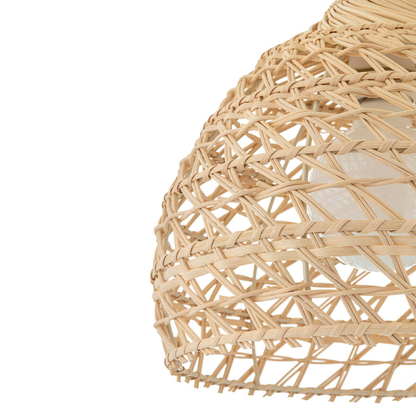 Wisząca lampa Boho 11150 gniazdo japandi siatka do kuchni drewniana biała