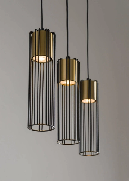 Wisząca lampa pokojowa Fobia industrial czarna złota