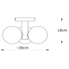 Lampa sufitowa TRUDY 74116/03/30 Lucide IP44 kule czarne przydymione