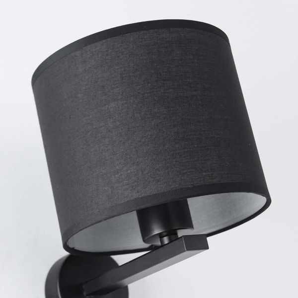Abażurowa LAMPA ścienna CECINA LP-114/1W BK loftowa OPRAWA kinkiet czarny OUTLET