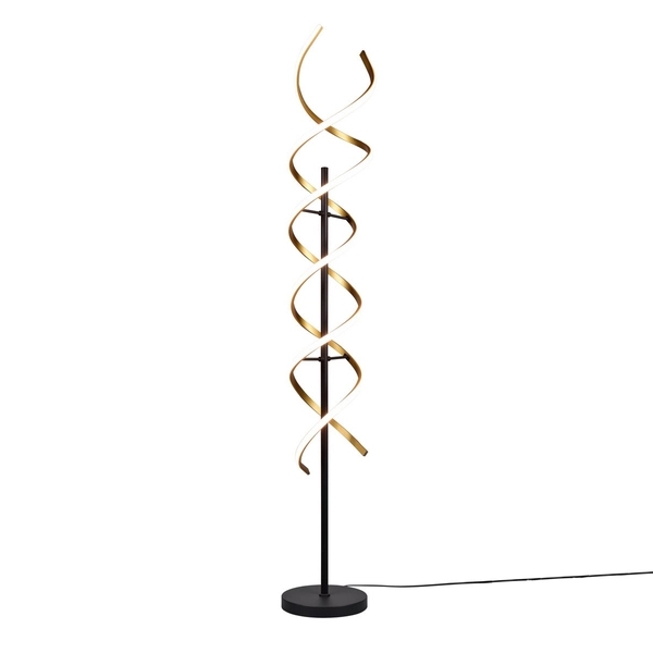 Lampa podłogowa spirala SEQUENCE 441810208 Trio LED 32W zmiana barwy ściemnialna złota