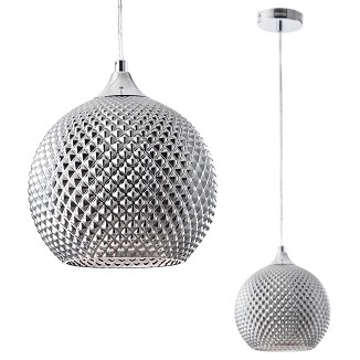 Loftowa LAMPA wisząca EMPIRA 318084 Polux szklana kula ZWIS do jadalni chrom