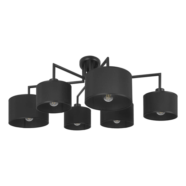 Lampa sufitowa Simone K-4321 pająk z abażurami czarny