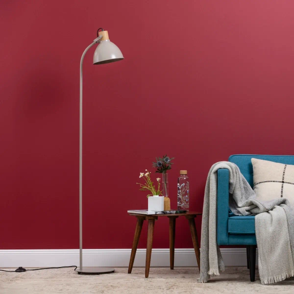 Stojąca lampa metalowa Erena 94556/20 do salonu szara