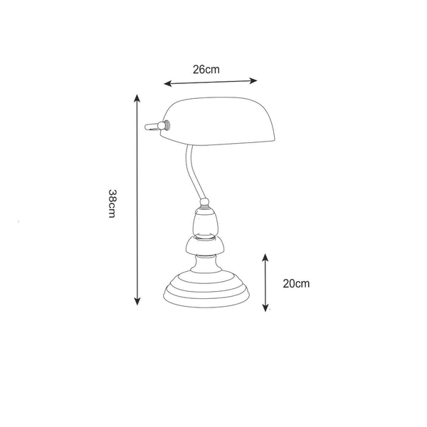 Bankierska lampa stołowa Edes T110810 Zumaline do gabinetu mosiądz zielona