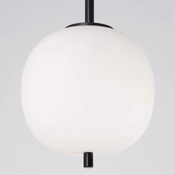 Kulista lampa wisząca Marc LE42721 czarna ze szkła nad wyspę do kuchni