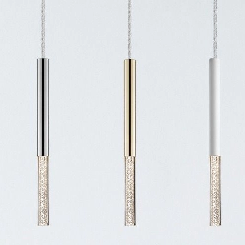 Wisząca lampa ONE P0461-01E-F7F7 sopel LED 5W 3000K tuba metalowa złota