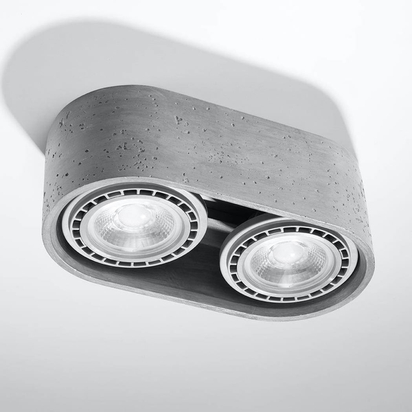 Owalny downligt betonowy SL.0882 szara lampa sufitowa