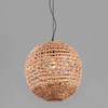 Okrągła lampa wisząca GUARDIA LE44576 ball kula naturalna czarna
