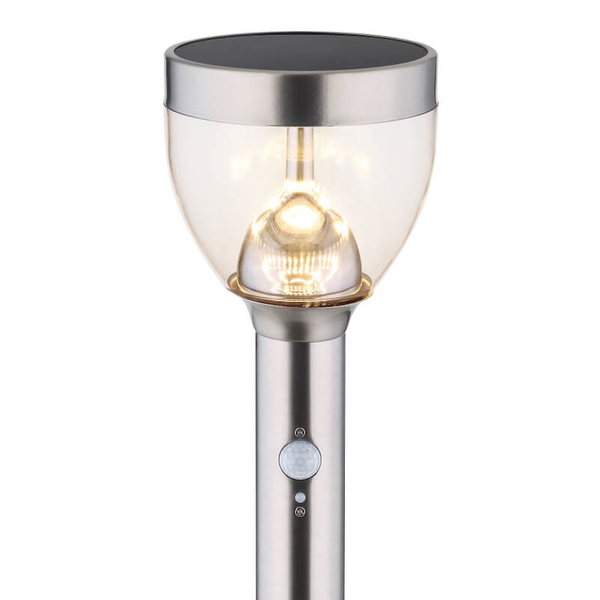 Lampa stojąca ogrodowa Solar 33436 Globo LED 6W 3000K z czujnikiem IP44 srebrna