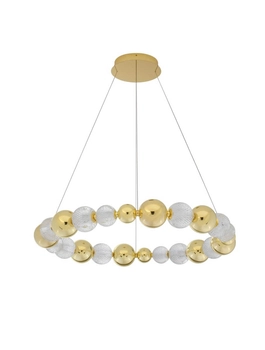 Okrągła lampa wisząca Ponce bąbelki LED 46W crystal złota