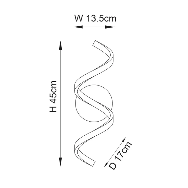 Ścienna lampa wstążka Astral 95601 LED 12W 3000K IP44 czarny biały