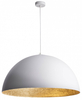 Skandynawska lampa wisząca Sfera okrągła biała złota