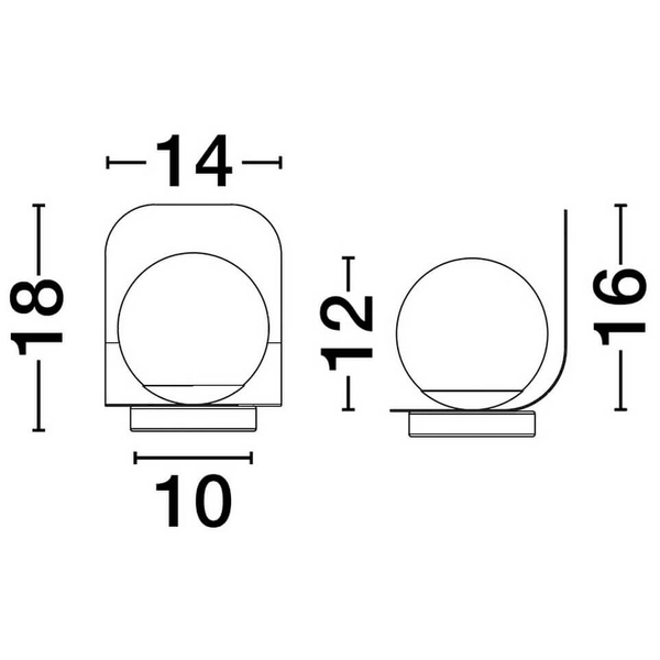 Lampka na biurko HERAS LE44296 bubble ball drewniana czarna