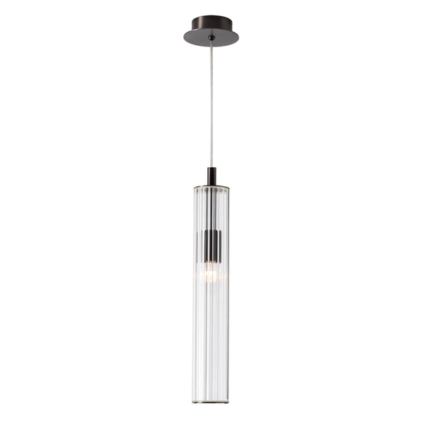 Lampa zawieszana Aria 1226 Zuma pojedyncza tuba przezroczysty tytanowy OUTLET