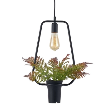 Wisząca LAMPA kuchenna 313867 metalowa OPRAWA ramka dekoracyjna ZWIS geometryczny plants czarny