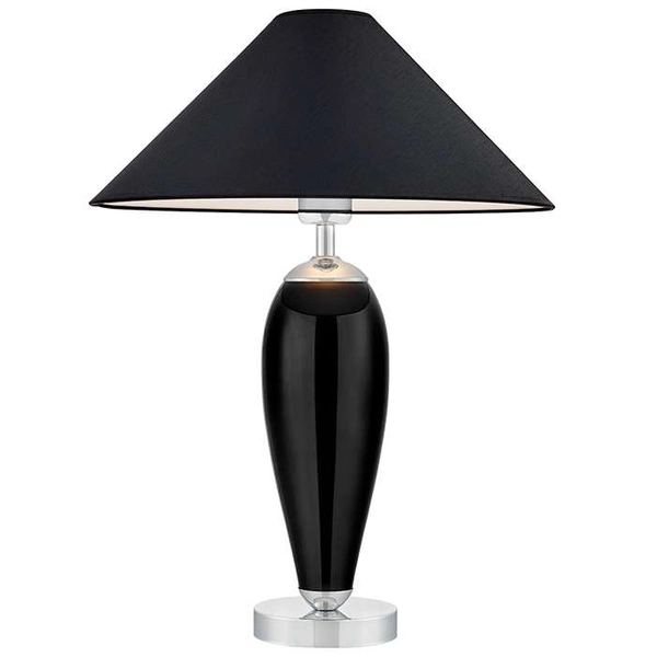 Szklana LAMPA stołowa REA 40602102 Kaspa abażurowa LAMPKA nocna czarna