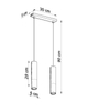 Modernistyczna LAMPA wisząca SL.0947 metalowa OPRAWA loftowy ZWIS tuby czarne miedź