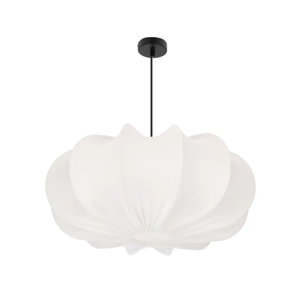 Wisząca lampa tkaninowa CAFEE biała 31-42002 1xE27 do sypialni