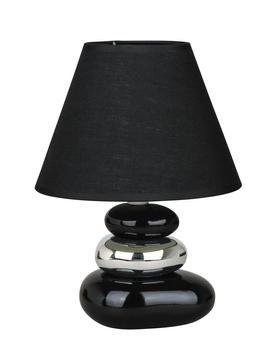 Abażurowa lampa stołowa Salem 4950 do jadalni czarna srebrna