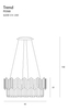 Wisząca LAMPA glamour TREND P0368 Maxlight szklana OPRAWA okrągły ZWIS z kryształkami crystals złoty przezroczysty