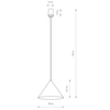 Lampa do salonu trójkątna ZENITH 11486 zwis terakota