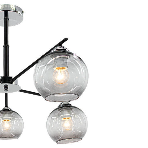 LAMPA sufitowa 1859/4 8C BL Elem loftowa OPRAWA metalowe pręty chrom czarne