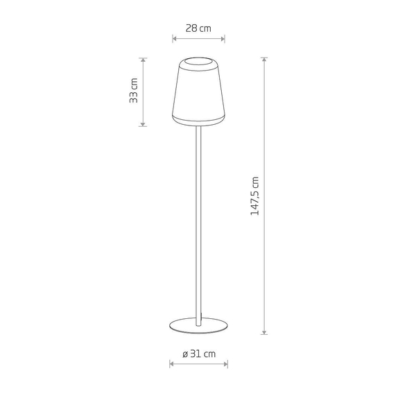 Lampa podłogowa Patio 10105 z włącznikiem grafitowa biała