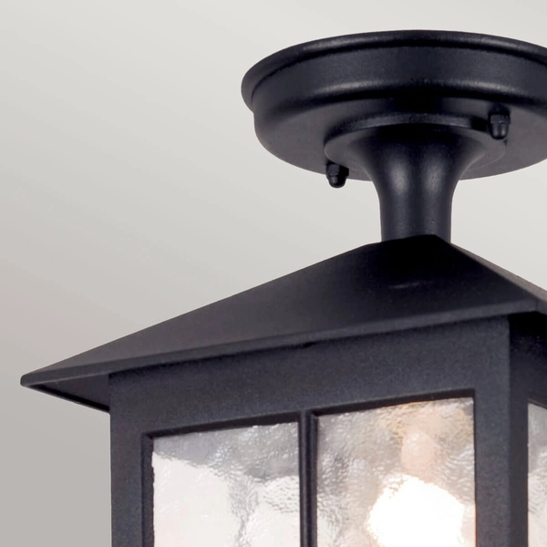 Lampa przysufitowa Winchester BL18A-BLACK Elstead IP43 retro do ogrodu czarna