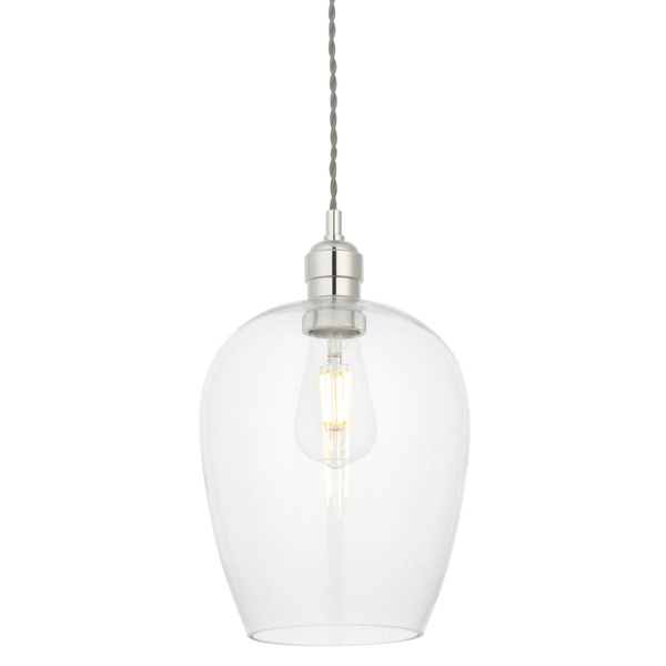 Wisząca lampa nad wyspę kuchenną L&-1100657 Light& szklana nikiel