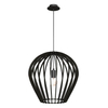 Zwisowa lampa salonowa Bala 5019 Amplex nad stół drewniana czarna