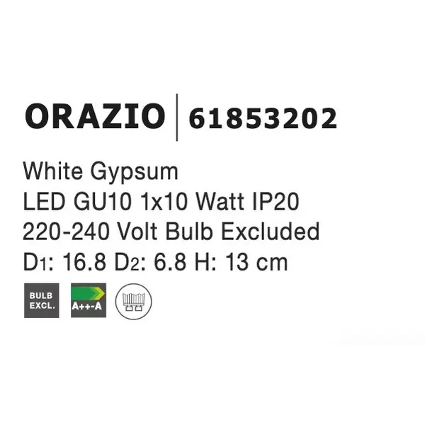 Minimalistyczna sufitowa lampa Orazio LE61505 nad blat biały