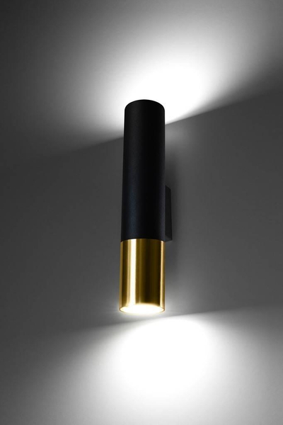 Loftowa LAMPA ścienna SL.0950 modernistyczna OPRAWA metalowa tuba kinkiet czarny złoty