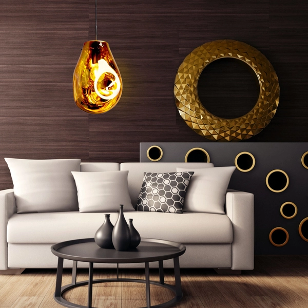 Loftowa LAMPA wisząca KIMBERLY 316264 Polux szklana OPRAWA zwis złoty