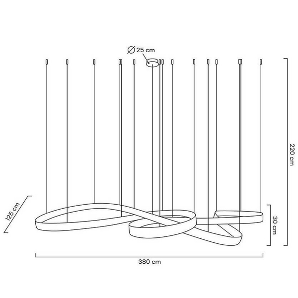 Kryształowa lampa wisząca Wave MSE1501100200 Moosee LED 103W 3000K chrom