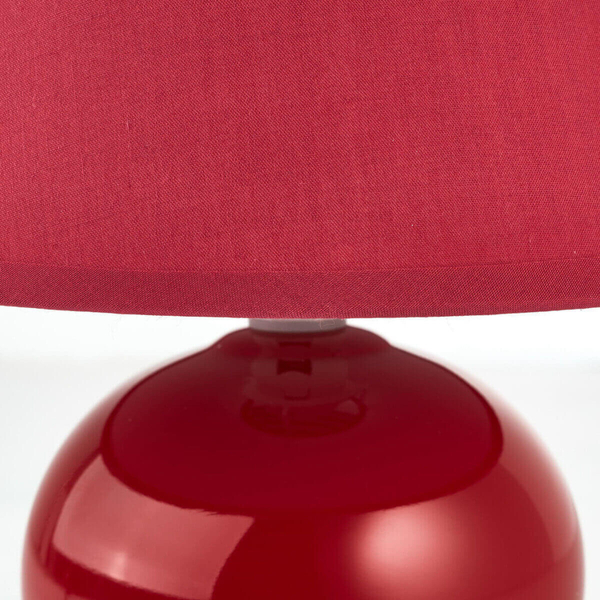 Lampa stołowa kulista Primo 61047/01 z abażurem czerwona